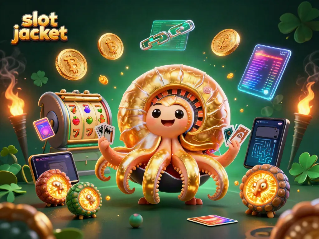 Experience the excitement of slot jackpot with a vibrant 3D illustration featuring a nautilus and golden elements.