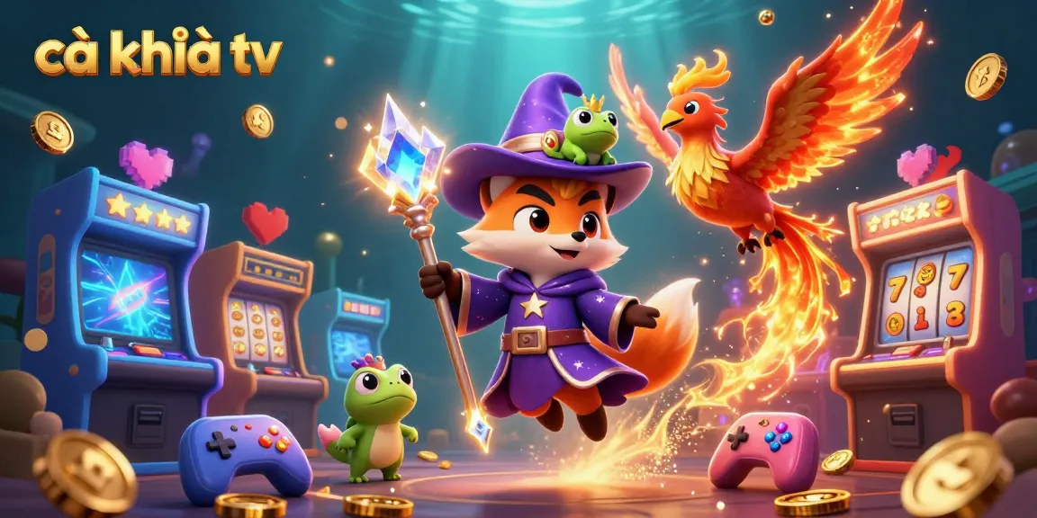 Engage with cà khịa tv as you spin vibrant slot machines, filled with colorful characters and rich gold coins.